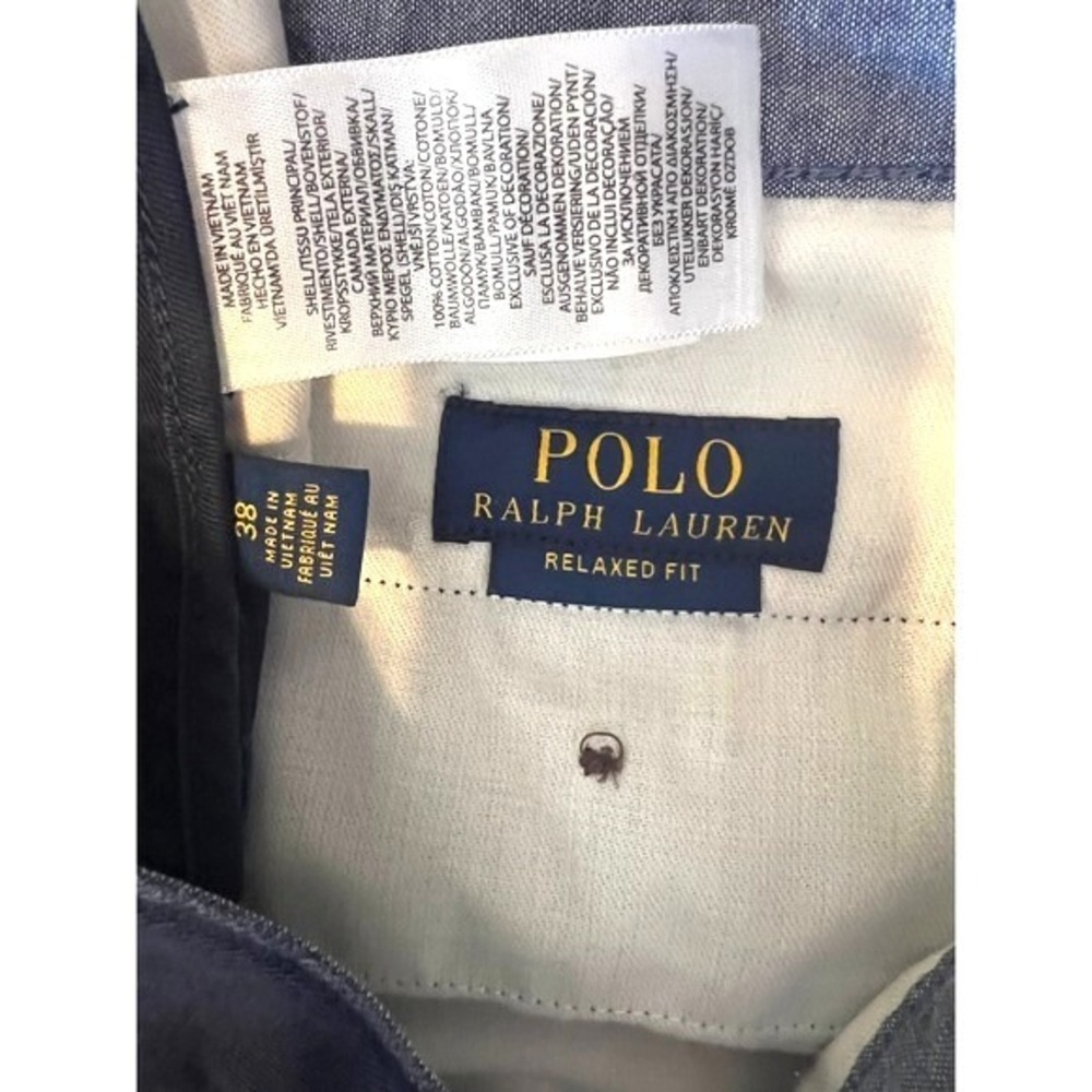 Polo Ralph Lauren Mens Relaxed Fit Chino Shorts Navy Blue Size 38 Cotton Twill - Picture 4 of 4